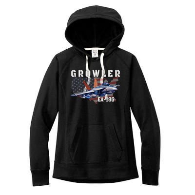 Ea18G Growler Electronic Warfare Aircraft Military Aviation Women's Fleece Hoodie