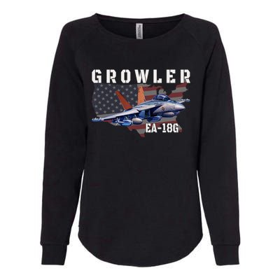 Ea18G Growler Electronic Warfare Aircraft Military Aviation Womens California Wash Sweatshirt