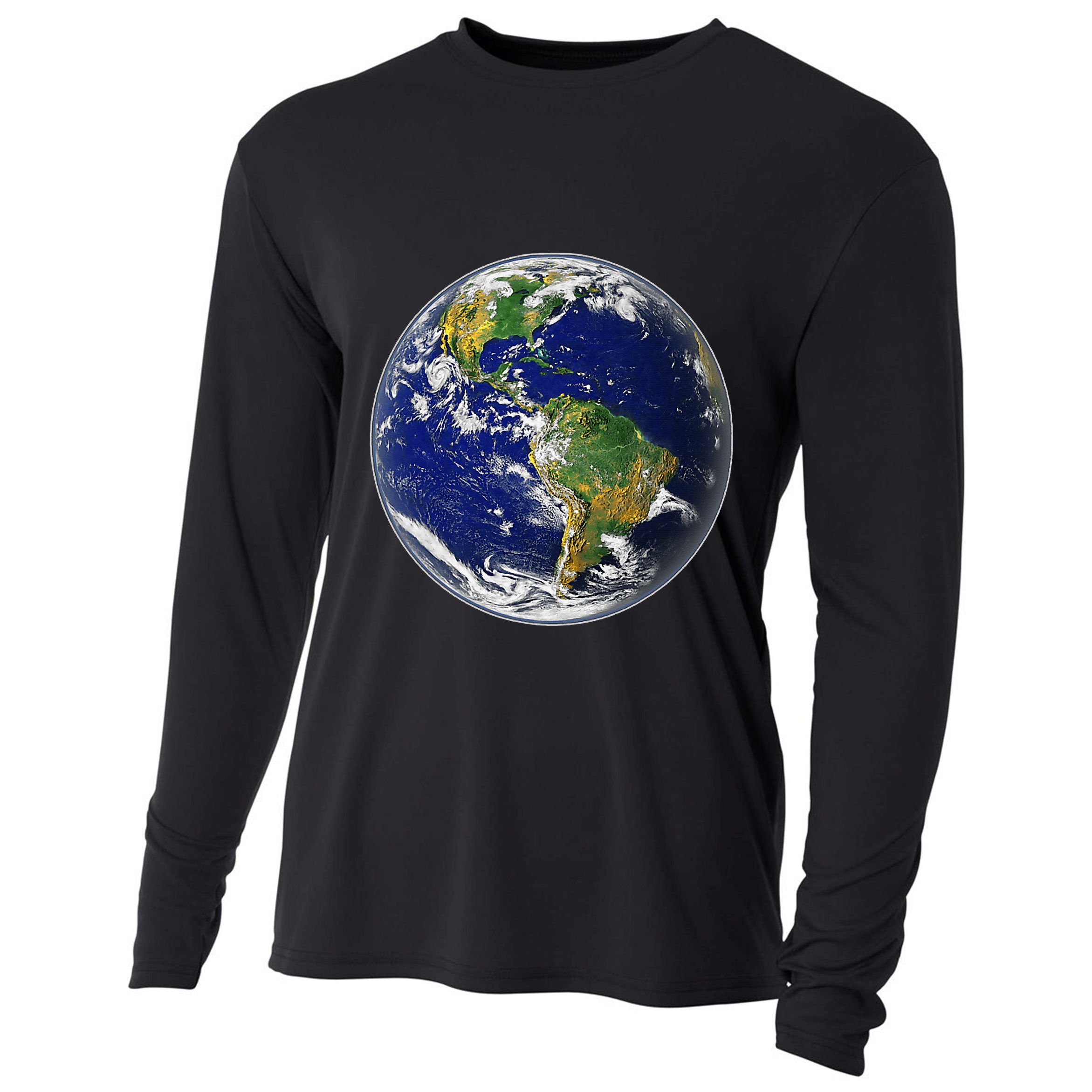 Earth Globe For Earth Day Cooling Performance Long Sleeve Crew