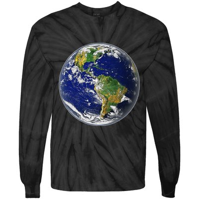 Earth Globe For Earth Day Tie-Dye Long Sleeve Shirt