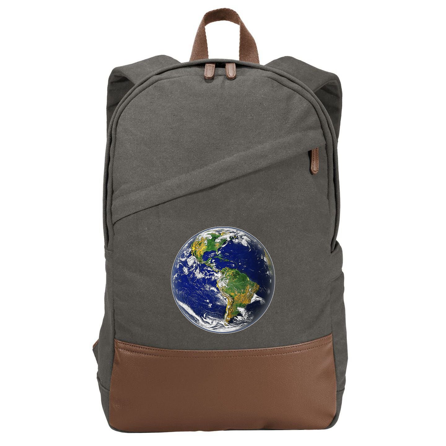 Earth Globe For Earth Day Cotton Canvas Backpack