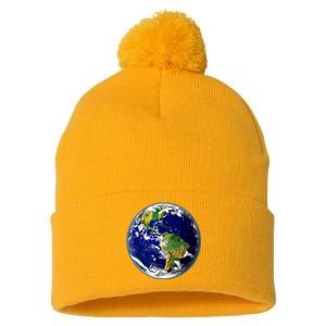 Earth Globe For Earth Day Pom Pom 12in Knit Beanie