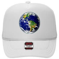 Earth Globe For Earth Day High Crown Mesh Back Trucker Hat