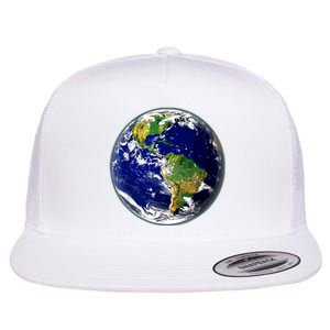 Earth Globe For Earth Day Flat Bill Trucker Hat