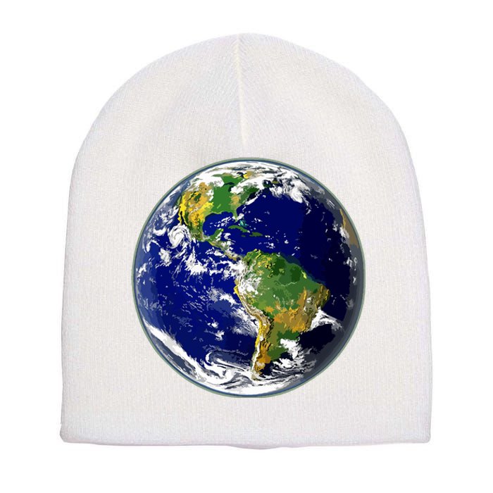 Earth Globe For Earth Day Short Acrylic Beanie