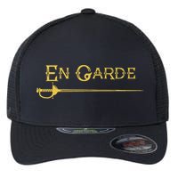 En Garde Fencing Fencer Swordsman Rapier Sabre Mask Sword Flexfit Unipanel Trucker Cap