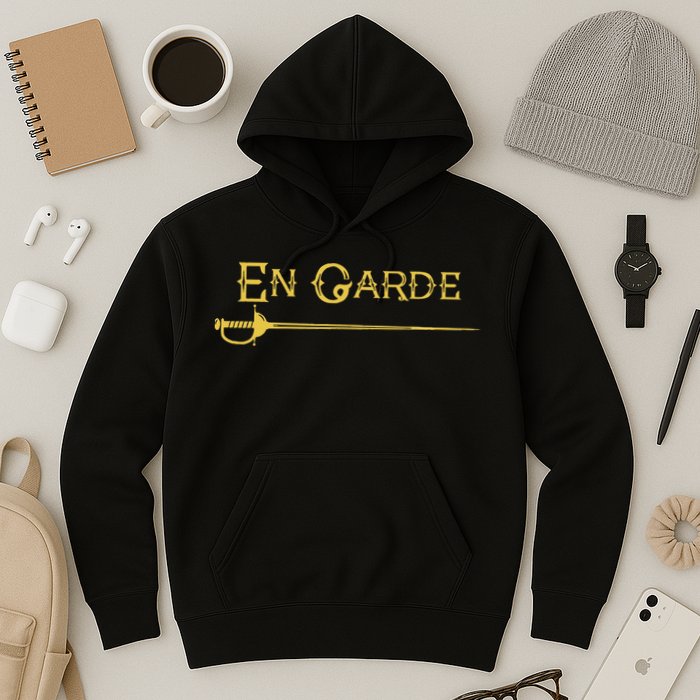 En Garde Fencing Fencer Swordsman Rapier Sabre Mask Sword Hoodie