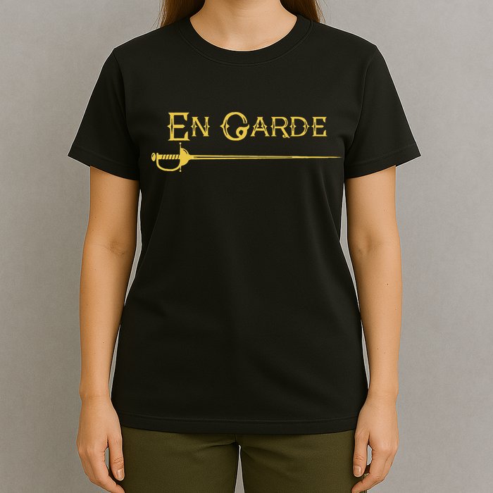 En Garde Fencing Fencer Swordsman Rapier Sabre Mask Sword T-Shirt