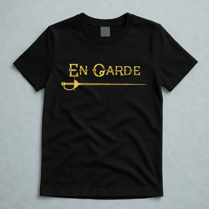 En Garde Fencing Fencer Swordsman Rapier Sabre Mask Sword T-Shirt