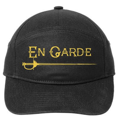 En Garde Fencing Fencer Swordsman Rapier Sabre Mask Sword 7-Panel Snapback Hat