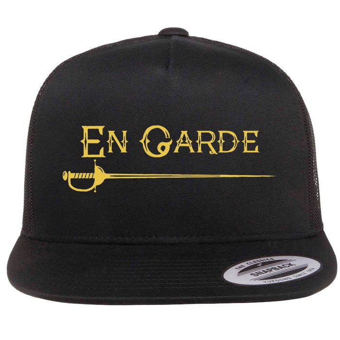 En Garde Fencing Fencer Swordsman Rapier Sabre Mask Sword Flatbill Hat
