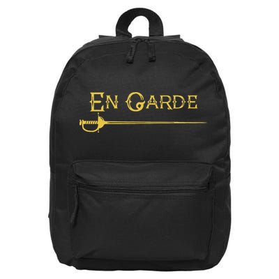 En Garde Fencing Fencer Swordsman Rapier Sabre Mask Sword 16 in Basic Backpack
