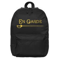 En Garde Fencing Fencer Swordsman Rapier Sabre Mask Sword 16 in Basic Backpack