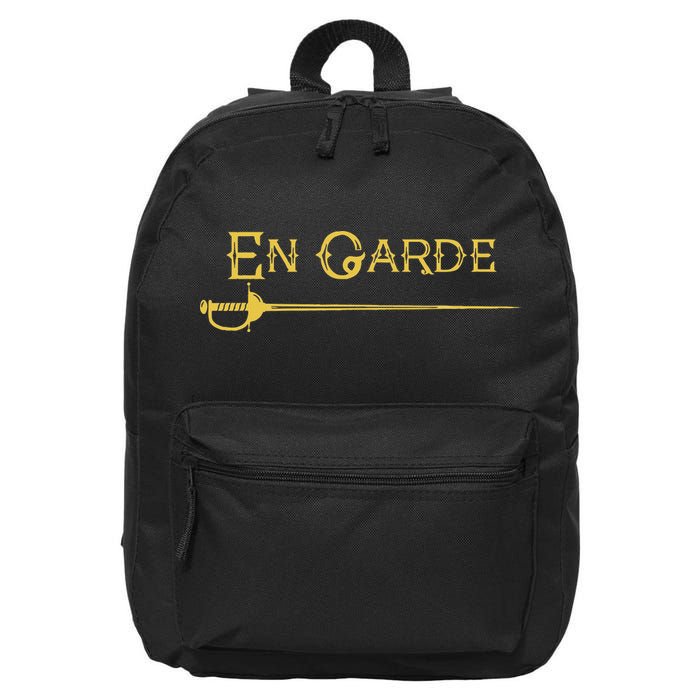 En Garde Fencing Fencer Swordsman Rapier Sabre Mask Sword 16 in Basic Backpack