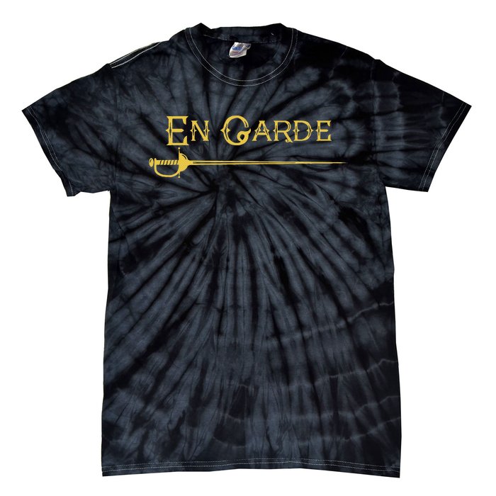 En Garde Fencing Fencer Swordsman Rapier Sabre Mask Sword Tie-Dye T-Shirt