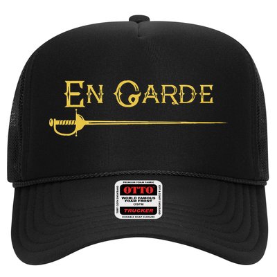 En Garde Fencing Fencer Swordsman Rapier Sabre Mask Sword Trucker Hat