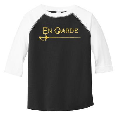 En Garde Fencing Fencer Swordsman Rapier Sabre Mask Sword Toddler Fine Jersey T-Shirt