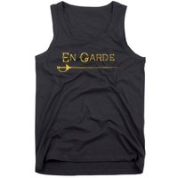 En Garde Fencing Fencer Swordsman Rapier Sabre Mask Sword Tank Top