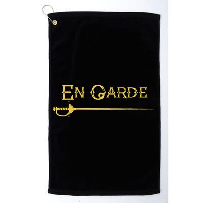 En Garde Fencing Fencer Swordsman Rapier Sabre Mask Sword Golf Towel