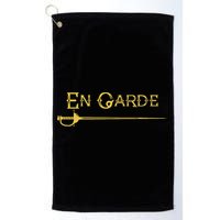 En Garde Fencing Fencer Swordsman Rapier Sabre Mask Sword Golf Towel