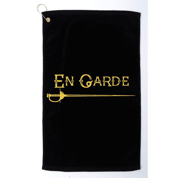 En Garde Fencing Fencer Swordsman Rapier Sabre Mask Sword Golf Towel