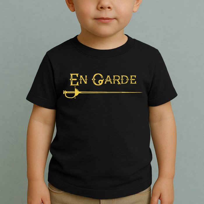 En Garde Fencing Fencer Swordsman Rapier Sabre Mask Sword Toddler T-Shirt