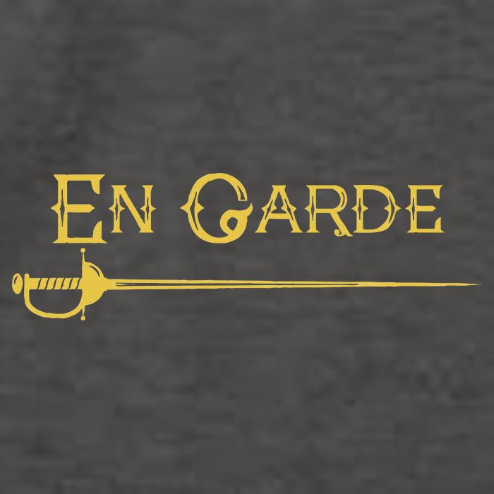 En Garde Fencing Fencer Swordsman Rapier Sabre Mask Sword Vector Backpack