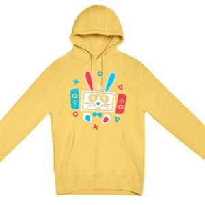 Easter Gamer Funny Happy Easter Gamer Easter Bunny Gamer Premium Pullover Hoodie