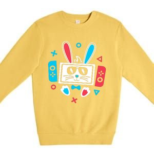 Easter Gamer Funny Happy Easter Gamer Easter Bunny Gamer Premium Crewneck Sweatshirt