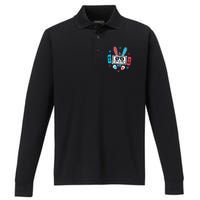 Easter Gamer Funny Happy Easter Gamer Easter Bunny Gamer Performance Long Sleeve Polo