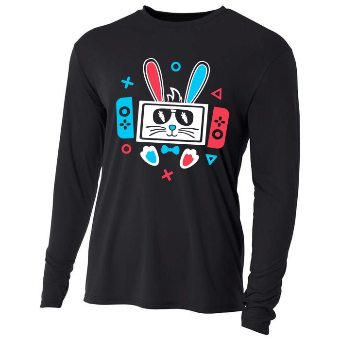 Easter Gamer Funny Happy Easter Gamer Easter Bunny Gamer Cooling Performance Long Sleeve Crew