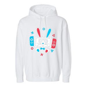 Easter Gamer Funny Happy Easter Gamer Easter Bunny Gamer Garment-Dyed Fleece Hoodie