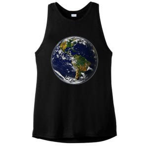 Earth Globe For Earth Day Ladies PosiCharge Tri-Blend Wicking Tank