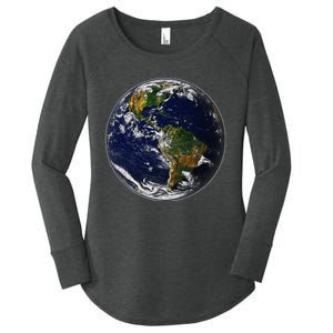 Earth Globe For Earth Day Women's Perfect Tri Tunic Long Sleeve Shirt