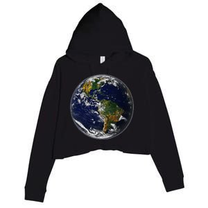 Earth Globe For Earth Day Crop Fleece Hoodie