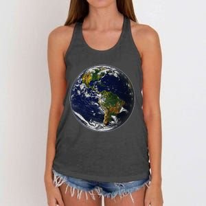 Earth Globe For Earth Day Women's Knotted Racerback Tank