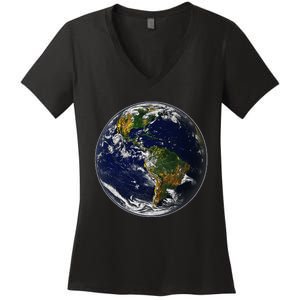 Earth Globe For Earth Day Women's V-Neck T-Shirt