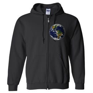 Earth Globe For Earth Day Full Zip Hoodie