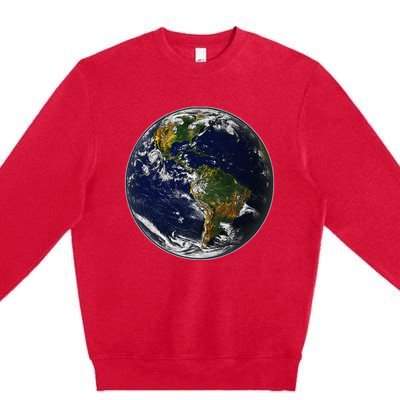 Earth Globe For Earth Day Premium Crewneck Sweatshirt