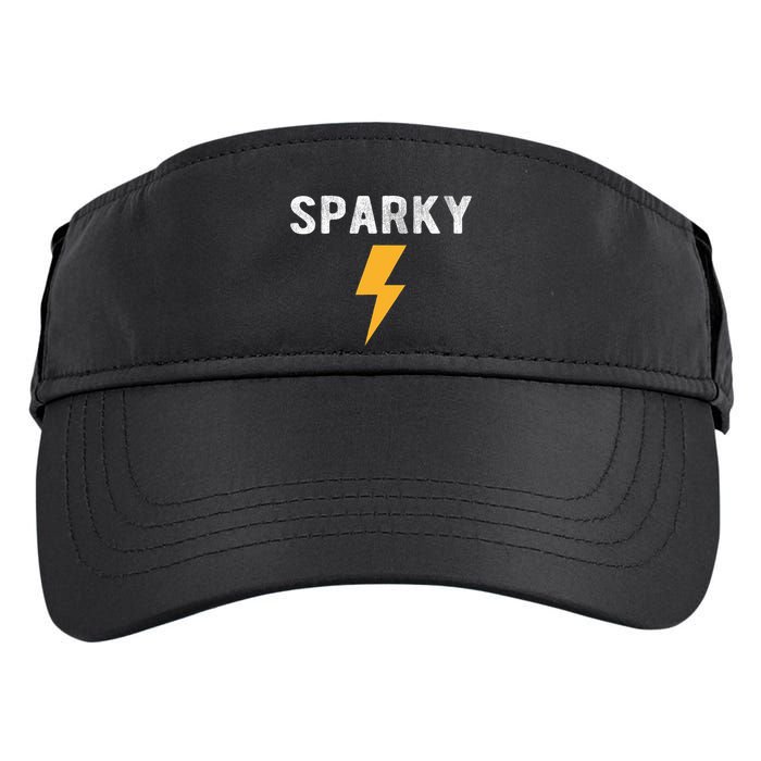 Electrician Gift Funny Sparky Nickname Lightning Bolt Tee Adult Drive Performance Visor