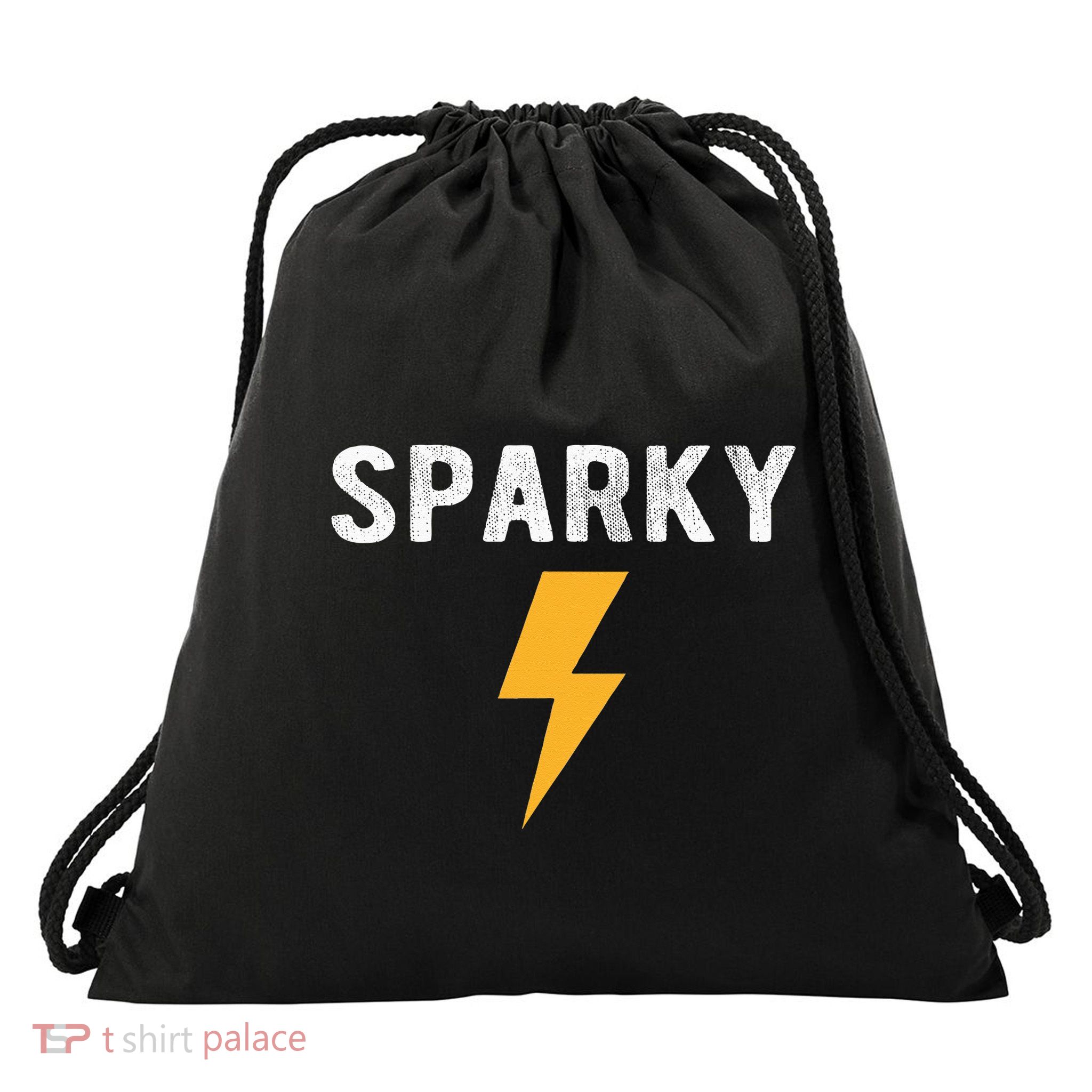 Electrician Gift Funny Sparky Nickname Lightning Bolt Tee Drawstring Bag
