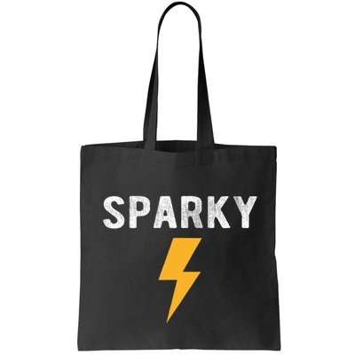 Electrician Gift Funny Sparky Nickname Lightning Bolt Tee Bag
