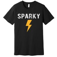 Electrician Gift Funny Sparky Nickname Lightning Bolt Tee Premium T-Shirt