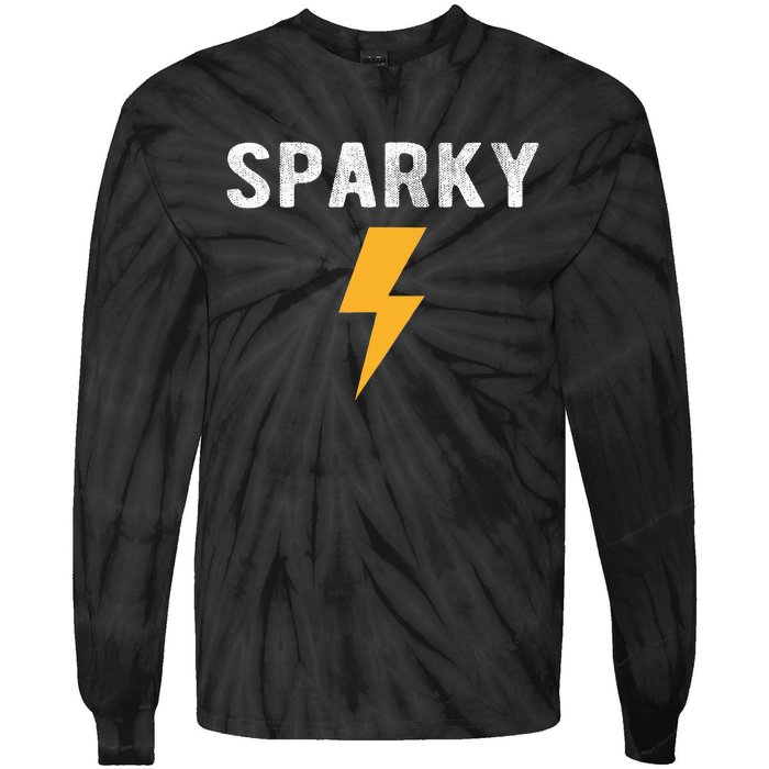 Electrician Gift Funny Sparky Nickname Lightning Bolt Tee Tie-Dye Long Sleeve Shirt