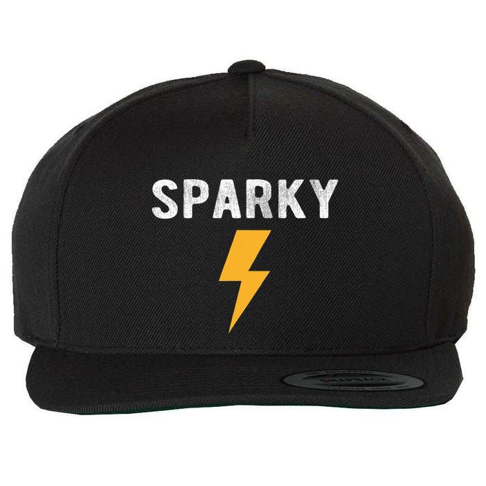 Electrician Gift Funny Sparky Nickname Lightning Bolt Tee Wool Snapback Cap