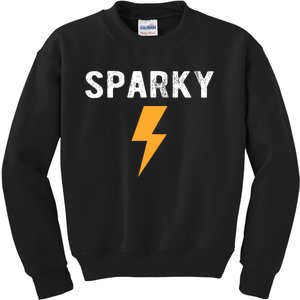 Electrician Gift Funny Sparky Nickname Lightning Bolt Kids Sweatshirt