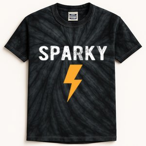 Electrician Gift Funny Sparky Nickname Lightning Bolt Kids Tie-Dye T-Shirt