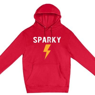 Electrician Gift Funny Sparky Nickname Lightning Bolt Premium Pullover Hoodie