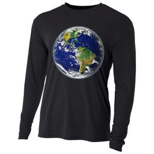 Earth Globe for Earth Day Cooling Performance Long Sleeve Crew