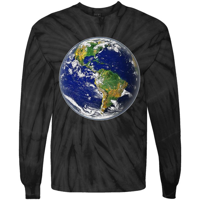 Earth Globe for Earth Day Tie-Dye Long Sleeve Shirt